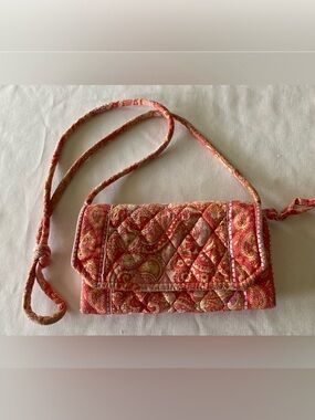 Vera Bradley Sherbet Tri-Fold Crossbody Wallet Purse summer Perfect!! Beautiful